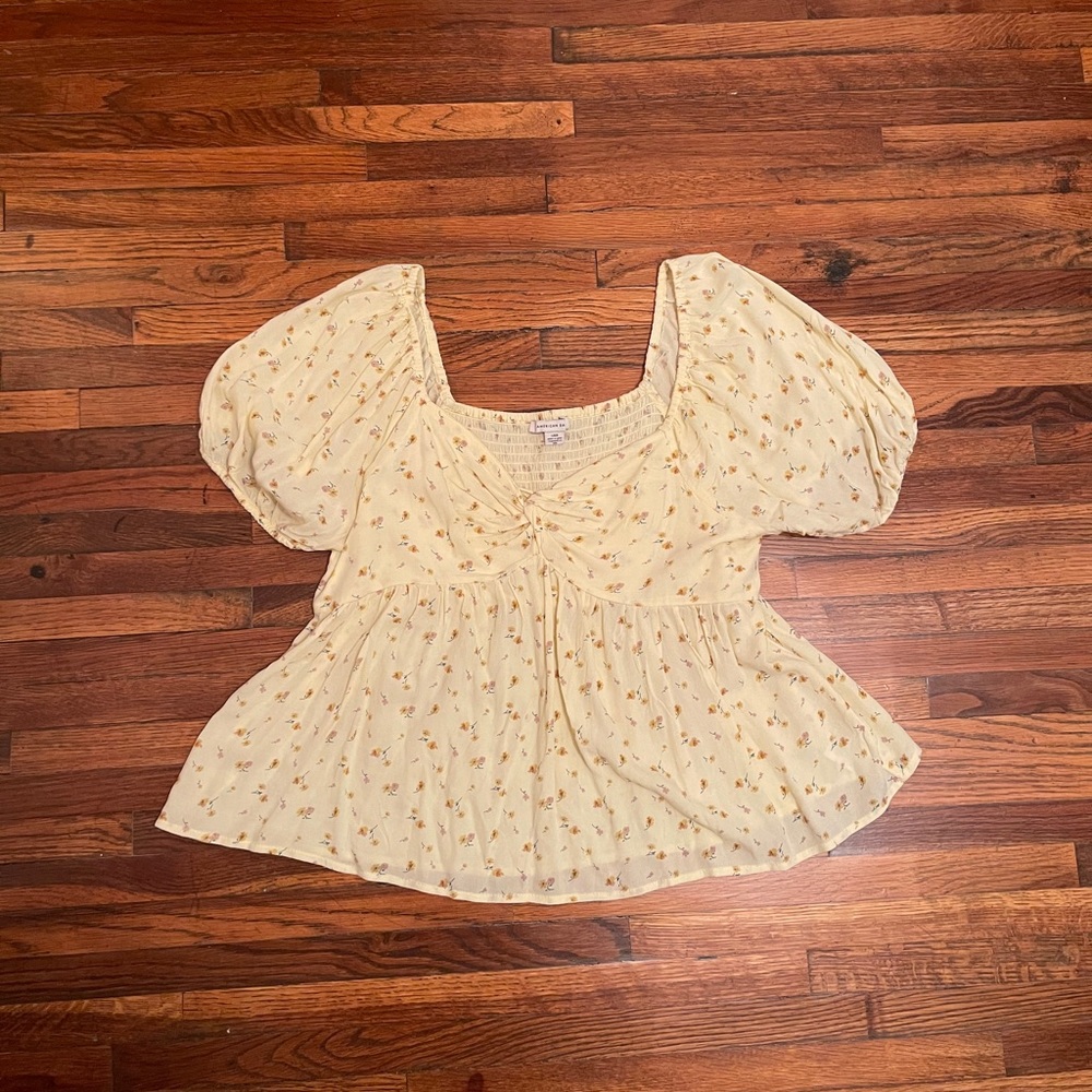 Beautiful yellow floral top from AE